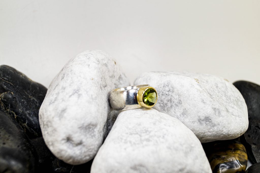 Silbergoldring Peridot